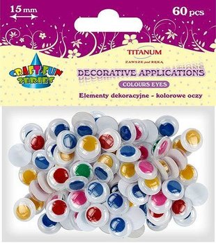 Oczy ruchome 15mm bez kleju 60szt,kolor Craft Fun - Titanum