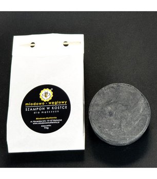Oczyszczający szampon w kostce Miodowo-węglowy dla mężczyzn, UZUPEŁNIENIE, 70 g, Miodowa Mydlarnia - Miodowa Mydlarnia