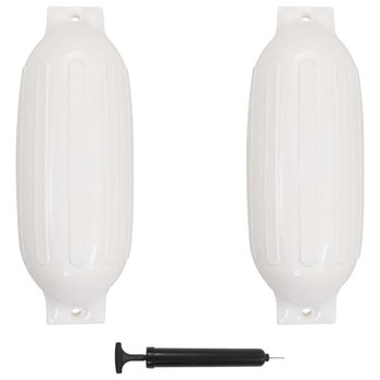 Odbijacze do łodzi, 2 szt., białe, 69x21,5 cm, PVC - vidaXL