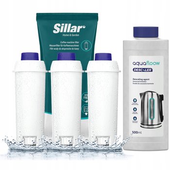 Odkamieniacz do ekspresu 0,5l + 3x filtr Sillar do ekspresu Delonghi Magnifica - zamiennik - Sillar