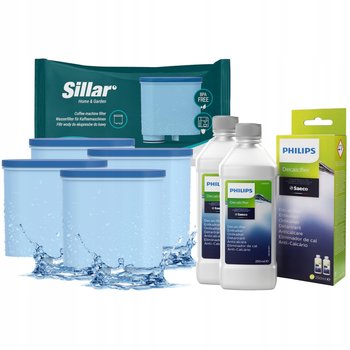 Odkamieniacz do ekspresu Philips + 4x filtr do wody do Philips LatteGo 5400 - Sillar