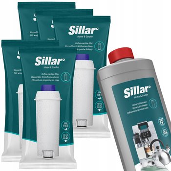 Odkamieniacz uniwersalny 1l + 5x Filtr wody Sillar do ekspresu Delonghi - Sillar