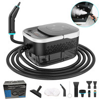 Odkurzacz parowy 2500 W, ręczny środek do czyszczenia parą, zbiornik na wodę o dużej pojemności 1250 ml, z 6 regulowanymi głowicami szczotki na 6 poziomach, szybkie nagrzewanie 10 stopni