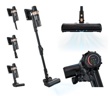 Odkurzacz pionowy bezpzewodowy Vertenz Sweep 40, 3 w 1: pionowy, ręczny i samochodowy, bezworkowy, 3 tryby pracy, z podświetleniem LED, uchwyt ścienny w zestawie - Vertenz