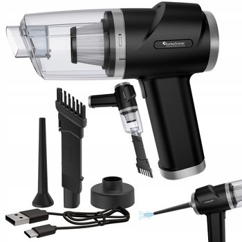 Odkurzacz ręczny samochodowy TurboTronic 2w1 dmuchawa do auta domu LED 5kpa gniazdo USB C Srebrny - Inny producent