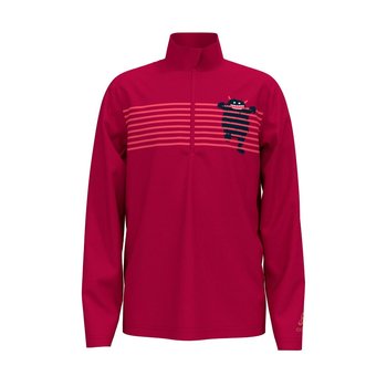 Odlo, Bluza sportowa dziecięca Midlayer 1/2 zip Carve kids light C/O 541819/30597, czerwony, rozmiar 104 - Odlo