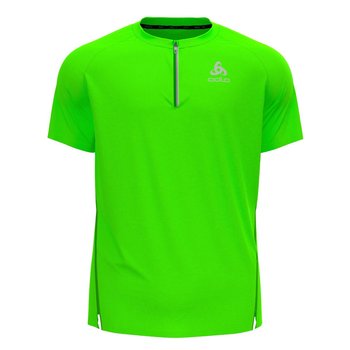 Odlo, Koszulka męska, T-shirt s/s 1/2 zip AXALP TRAIL, zielony, rozmiar S - Odlo