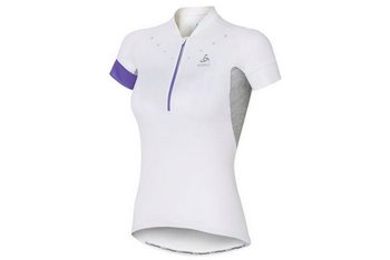 Odlo Stand-Up Collar Short Sleeve 1/2 Zip Isola 410911-10000, Kobieta, T-shirt kompresyjny, Biały - Odlo