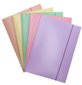 Office Products, Teczka z gumką Pastel, karton/lakier, A4, 300gsm, 3-skrz mix kolorów - Office Products