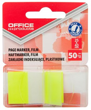 Office Products, Zakładki indeksujące PP, 25x43mm blister, Żółty, 50 szt. - Office Products