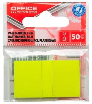 Office Products, Zakładki indeksujące PP, 25x43mm zawieszka, Żółty, 50 szt. - Office Products