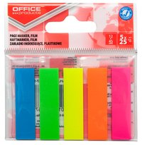 Office Products, Zakładki indeksujące standard PP 12x45mm zawieszka mix kolorów, 125 szt.