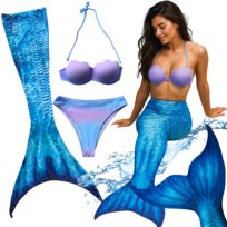 Ogon Syreny Syreni Strój Kąpielowy Syrenka Kostium Syrena 3W1 Cosplay 152 / 158 Cm (Xs) 65B / 70 A (Z Metki M)