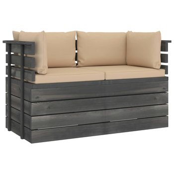 Ogrodowa sofa 2-osobowa z palet, z poduszkami, drewno sosnowe - vidaXL