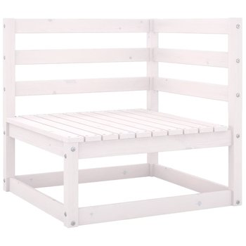 Ogrodowa sofa narożna, biała, lite drewno sosnowe - vidaXL