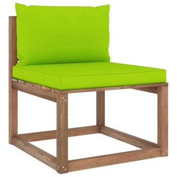 Ogrodowa sofa środkowa z palet, z jasnozielonymi poduszkami - vidaXL