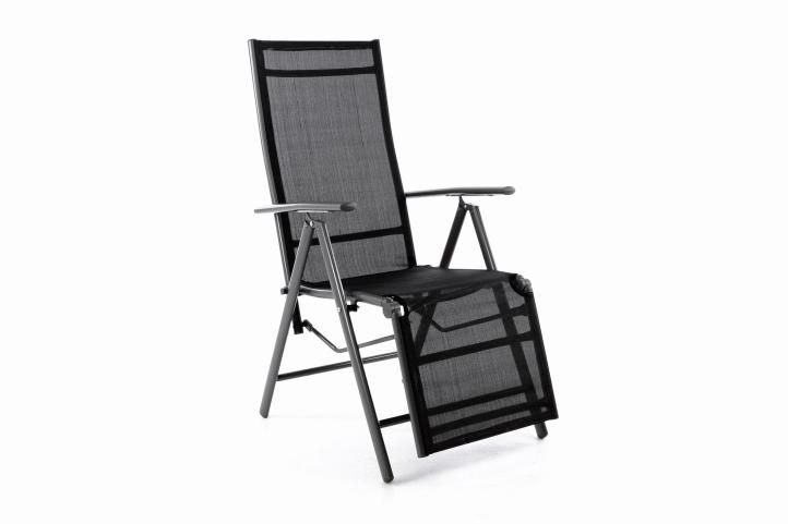 Zdjęcia - Meble ogrodowe Garthen Ogrodowe aluminiowe krzesło składane z podnóżkiem RELAX - an 