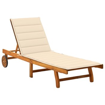 Ogrodowy leżak z poduszką, lite drewno akacjowe - vidaXL