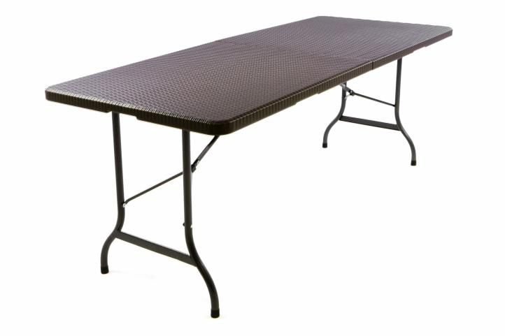 Zdjęcia - Meble ogrodowe Garthen Ogrodowy stół składany z ratanowym wzorem - 180 x 75 cm 