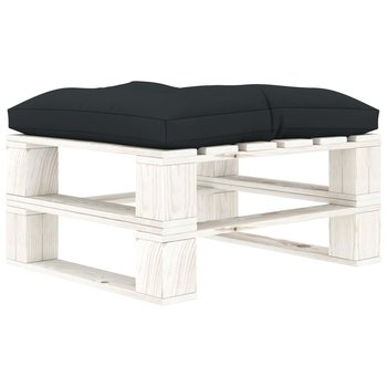 Ogrodowy stołek z palet z antracytową poduszką, drewniany - vidaXL