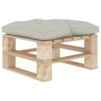 Ogrodowy stołek z palet z beżową poduszką, drewniany - vidaXL