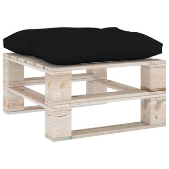 Ogrodowy stołek z palet z czarną poduszką, drewno sosnowe - vidaXL