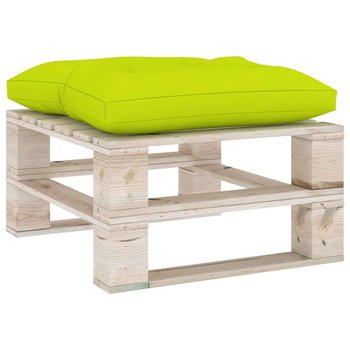 Ogrodowy stołek z palet z jasnozieloną poduszką, drewno sosnowe - vidaXL