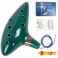 Okaryna ZELDA zielona oryginalna ocarina flet 12 otworów + chwyty + kazoo Kazoo Polska