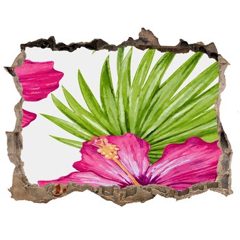 Okleina 3D dziura ścienna Hawajskie kwiaty 120x81, Tulup - Tulup
