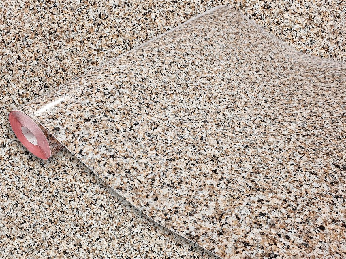 Zdjęcia - Pozostałe meble Granit Okleina Meblowa Samoprzylepna  Beżowy Na Meble Komodę Drzwi 90x990 