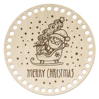 Okrągła Drewniana Baza 20cm Dno do Szydełkowania Koszyk Torebka Rękodzieło