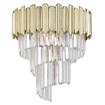 Okrągła Lampa sufitowa Gladius crystal do jadalni nad stół złota - Zuma Line