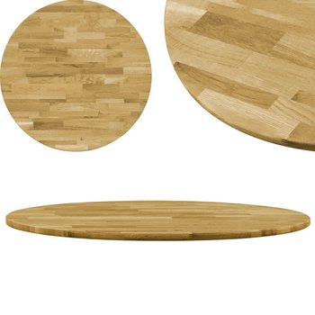 Okrągły blat vidaXL do stolika z litego drewna dębowego, 23mm, 900mm - vidaXL