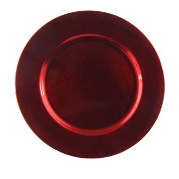 Okrągły talerz DUWEN Samaf, czerwony, 33 cm - Duwen