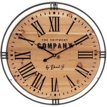 Okrągły zegar ścienny ATMOSPHERA Colonial, brązowo-czarny, 58 cm - Atmosphera
