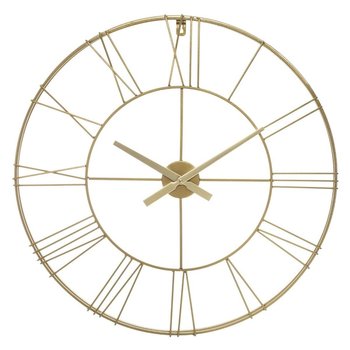 Okrągły zegar ścienny z metalu 3D, Ø 70 cm, złoty - Atmosphera