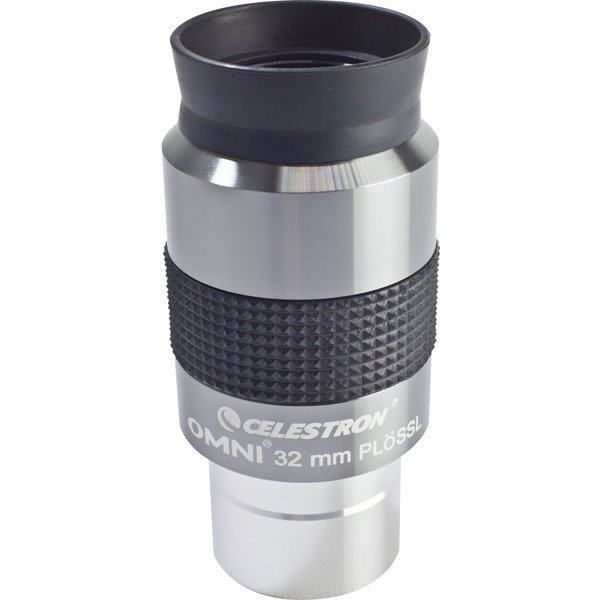 Oculare Celestron Omni 4mm – Plossl 1,25”, 50° Di Campo, Alluminio Opaco, Gomma, Per Osservazione Planetaria