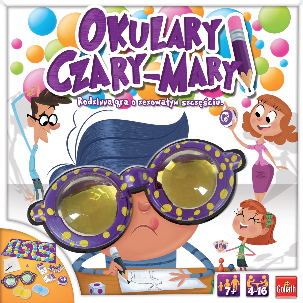 Okulary Czary Mary kalambury, gra rodzinna, Goliath Games