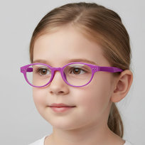 Okulary dziecięce zerówki owalne oprawki korekcyjne PK14E fioletowe