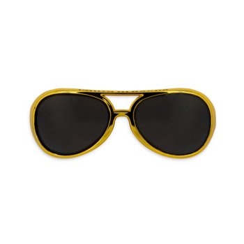 Okulary Elvis Presley złote czarne pekaesy 14cm - Inna marka