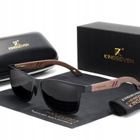 Okulary Kingseven W5507 Czarny / Drewno Kingseven