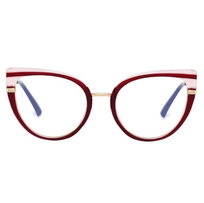 Okulary kocie do komputera damskie z filtrem BLUE Light zerówki 2582-3