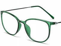 Okulary korekcyjne minusy zielone oprawki moc od -6 do +4 co 0.5 dioptrii