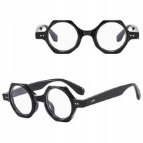 Okulary Lenonki Zerówki do KOMPUTERA TV Smartfon BLUE LIGHT Czarne STYLION