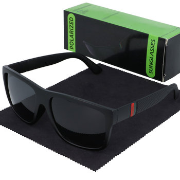 Okulary męskie EMPORIO Wayfarer czarne dla wędkarzy polaryzacyjne - MORAMO