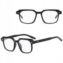 Okulary Nerdy Zerówki do KOMPUTERA TV Smartfon BLUE LIGHT Czarne STYLION