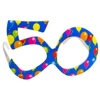 Okulary party, 50 urodziny - Balony, niebieskie - Folat