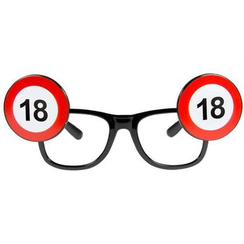 Okulary party, Urodziny 18 Traffic Birthday, czarne - Folat