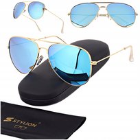 Okulary pilotki Polaryzacyjne PRZECIWSŁONECZNE UV400 Męskie Damskie + Etui