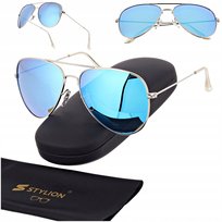 Okulary pilotki Polaryzacyjne PRZECIWSŁONECZNE UV400 Męskie Damskie + Etui